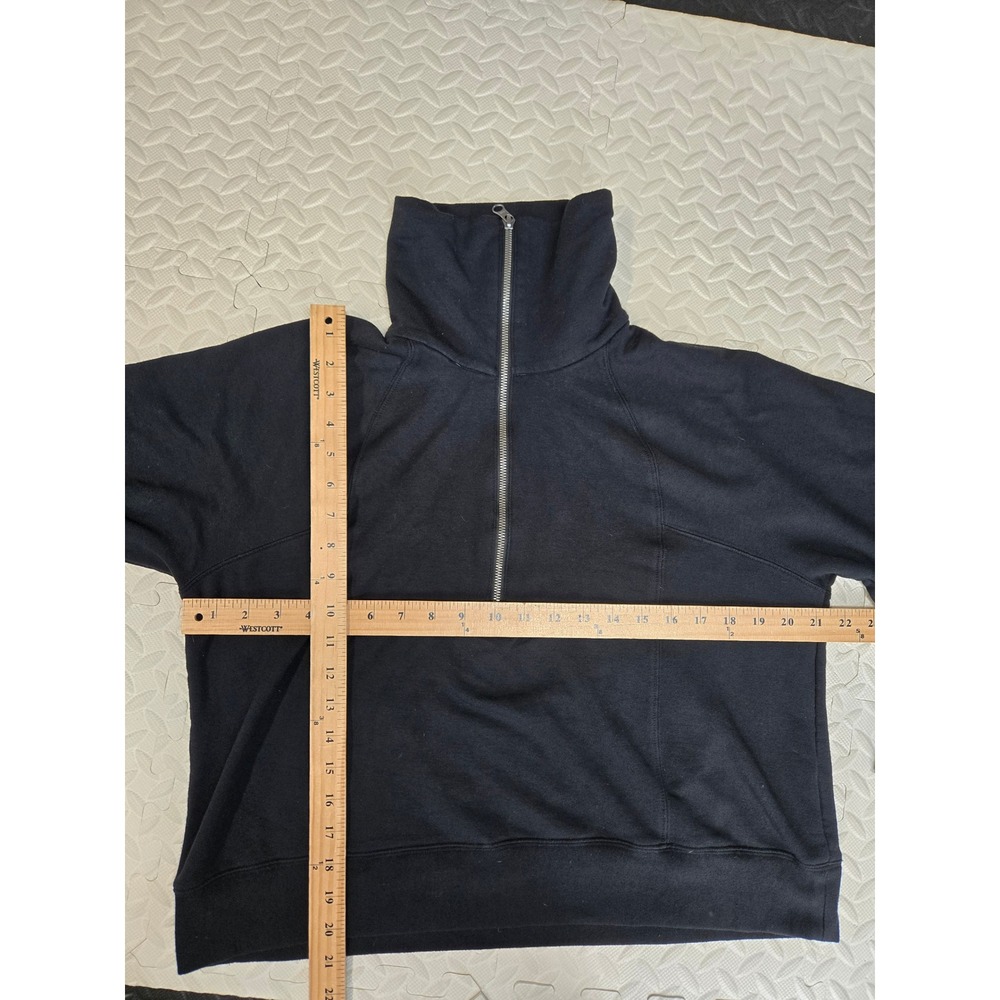 Quince SuperSoft Fleece Half Zip Pullover Black Womens Large Athleisure Casual - Picture 7 of 10